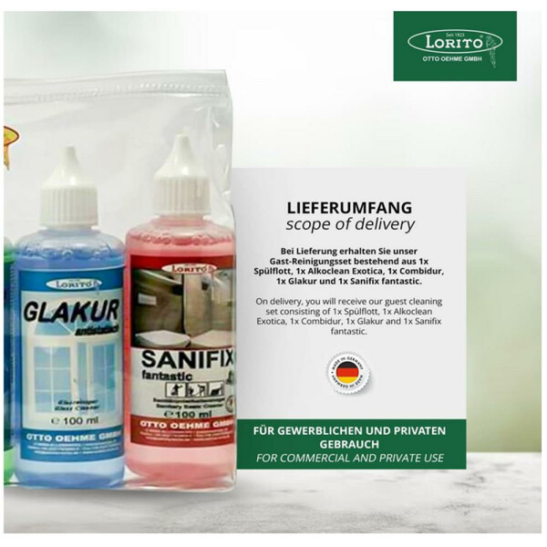 Lorito 5x 100ml Reinigungsset Probe-Set Gast-Reinigungskit
