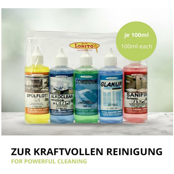 Lorito 5x 100ml Reinigungsset Probe-Set Gast-Reinigungskit