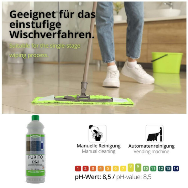 Wischpflege Purito 219 Polyurethan-Reiniger Vinyl-Reiniger 1 Liter