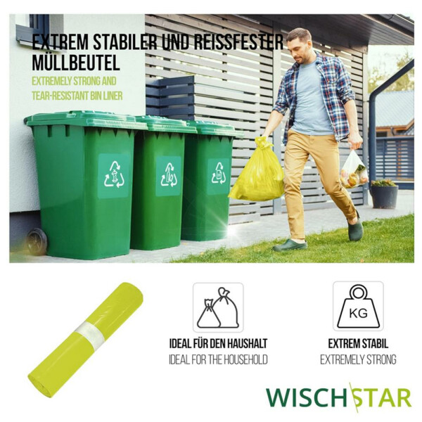 Müllsack Müllbeutel BRILLANT A, 120 l, gelb