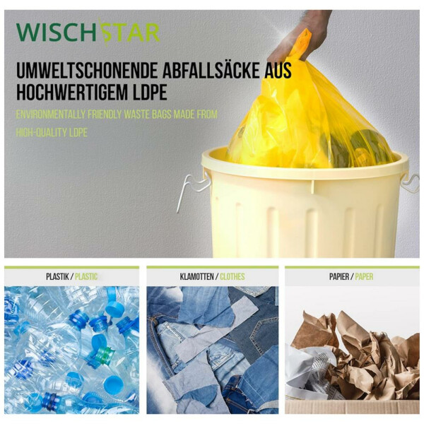 Müllsack Müllbeutel BRILLANT A, 120 l, gelb