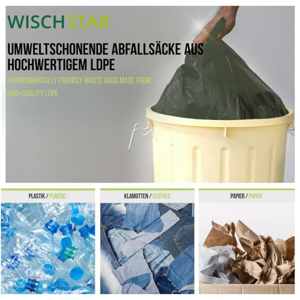 Müllsack Müllbeutel BRILLANT A, 120 l,  schwarz