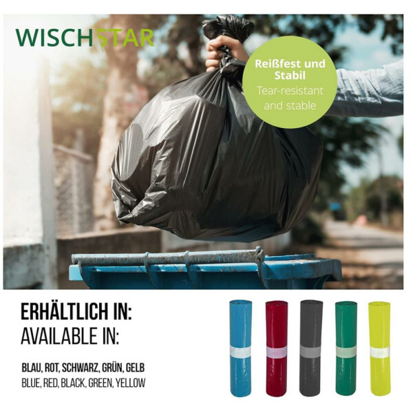 Müllsack Müllbeutel BRILLANT A, 120 l,  schwarz