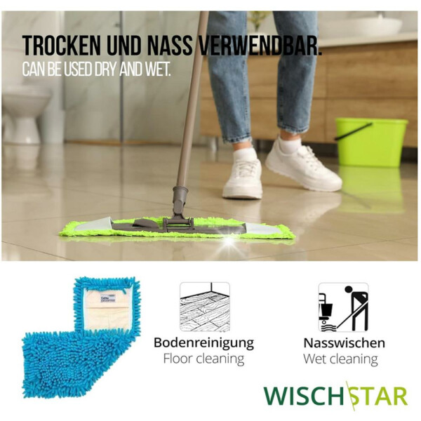 Wisch-Star Microfasermopp Chenille "Calito" Mikrofasermopp Wischmopp blau 40 cm