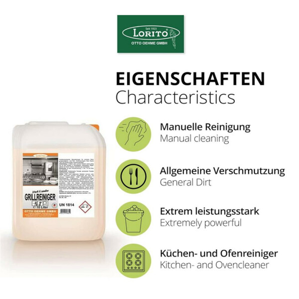 Lorito Wischstar frisch u. sauber Grillreiniger 021 10 Liter  starker Backofenreiniger