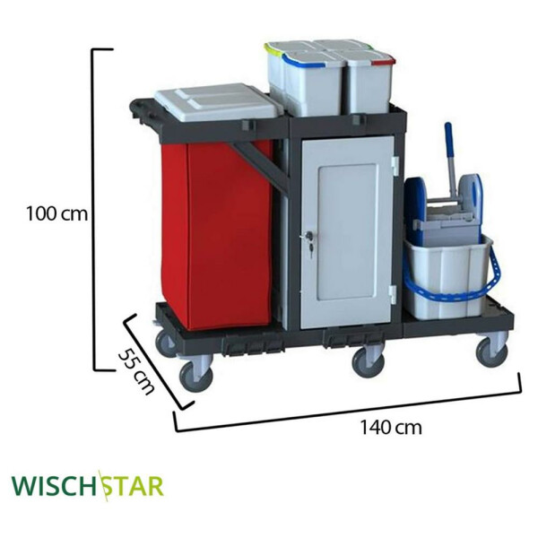 Wisch-Star Reinigungswagen Willy abschließbar Systemwagen Putzwagen