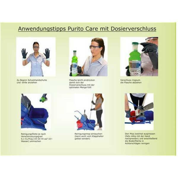 Lorito Purito CARE Hochleistungswischpflege Wischpflege PU-Reiniger Vinylpflege Bodenpflege 1 Liter