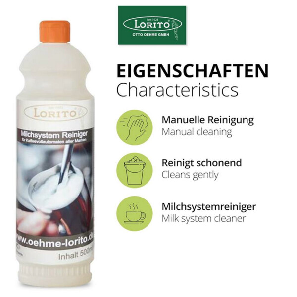 Lorito Milchsystem Reiniger Kaffeemaschinenreiniger 0,5 L