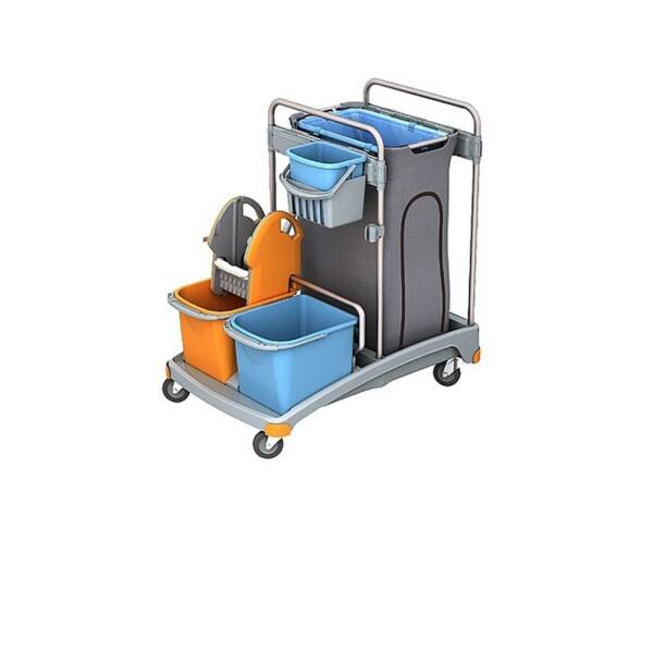 Splast Systemwagen TSS-0004 2x20 L und 120 L Abfallsack mit Abdeckung und 1x6 L Eimer mit Korb